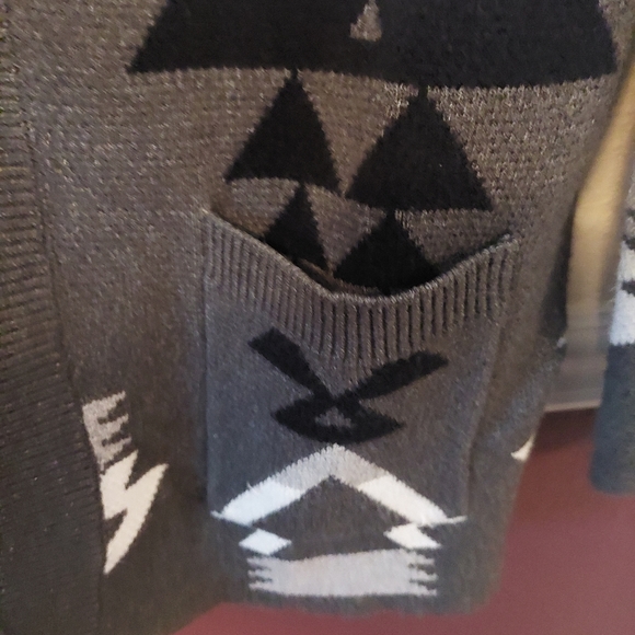 Dark Gray/Charcoal Aztec Cardigan - Picture 2 of 5